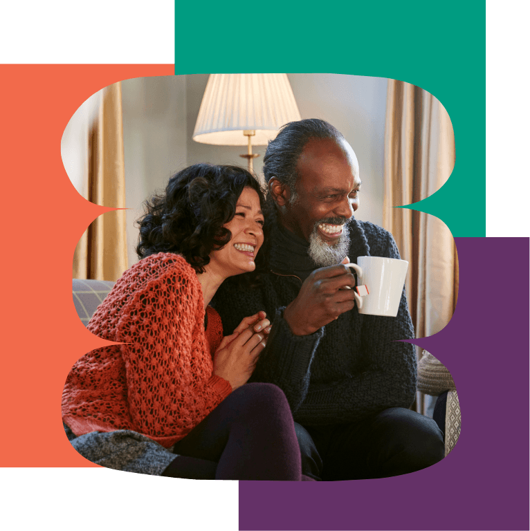 Two people sharing a warm moment at home